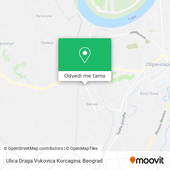 Ulica Draga Vukovica Korcagina mapa