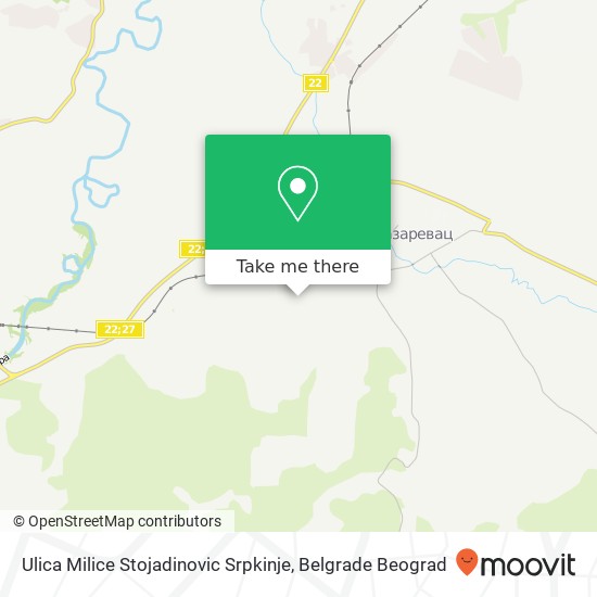 Ulica Milice Stojadinovic Srpkinje mapa