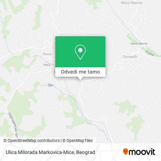 Ulica Milorada Markovica-Mice mapa