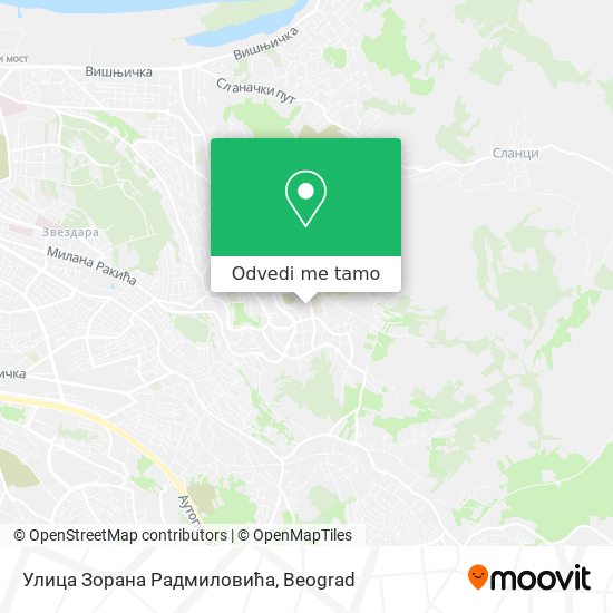 Улица Зорана Радмиловића mapa