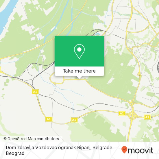 Dom zdravlja Vozdovac ogranak Ripanj mapa