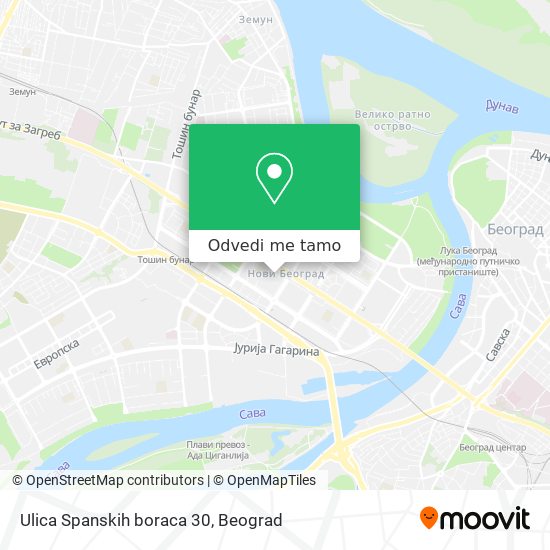 Ulica Spanskih boraca 30 mapa