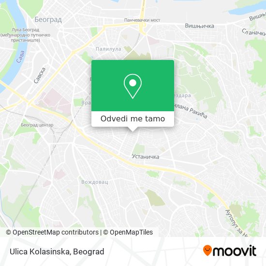 Ulica Kolasinska mapa