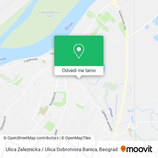 Ulica Zeleznicka / Ulica Dobrotvora Banica mapa