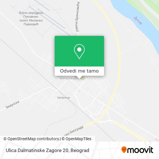 Ulica Dalmatinske Zagore 20 mapa