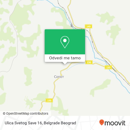 Ulica Svetog Save 16 mapa