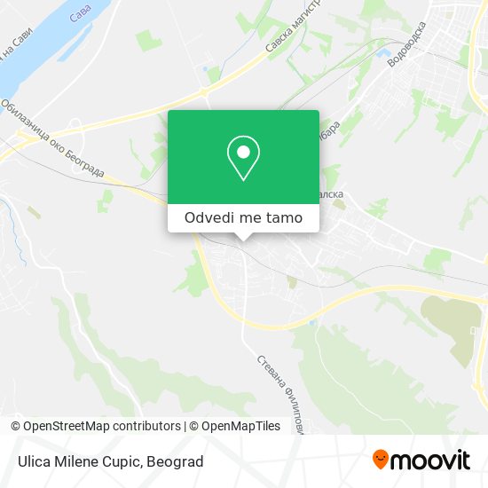 Ulica Milene Cupic mapa