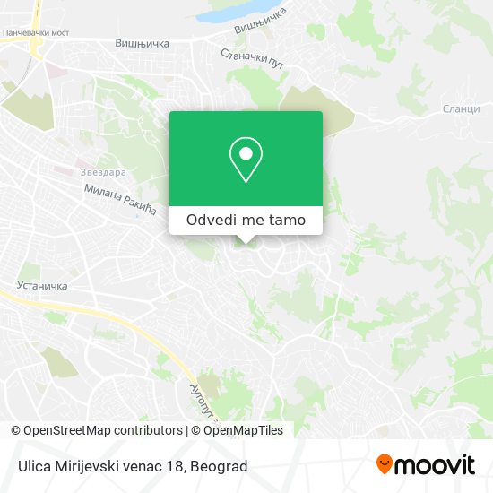 Ulica Mirijevski venac 18 mapa