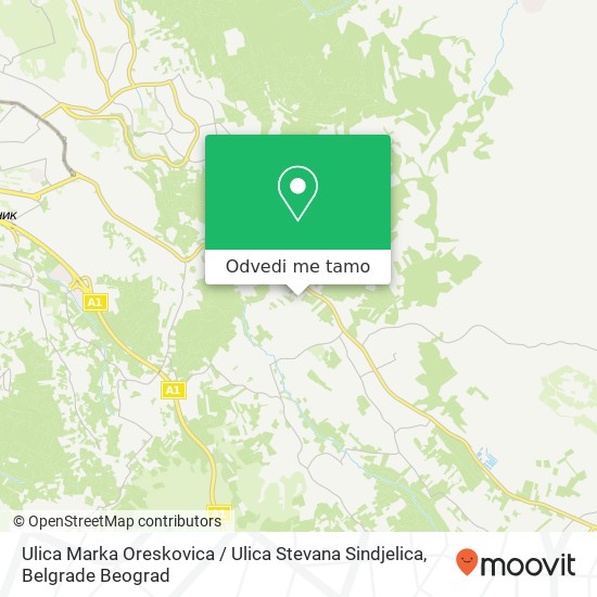 Ulica Marka Oreskovica / Ulica Stevana Sindjelica mapa