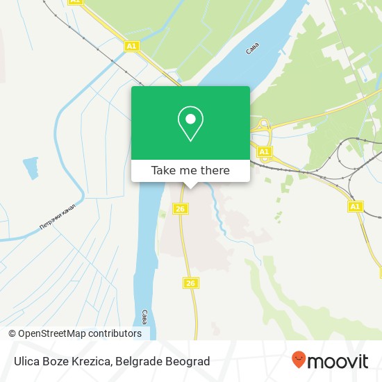 Ulica Boze Krezica mapa