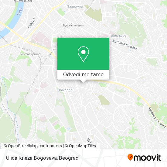 Ulica Kneza Bogosava mapa