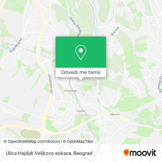 Ulica Hajduk Veljkovo sokace mapa