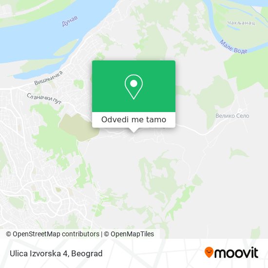 Ulica Izvorska 4 mapa