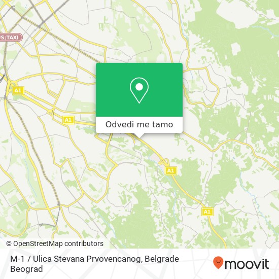 M-1 / Ulica Stevana Prvovencanog mapa