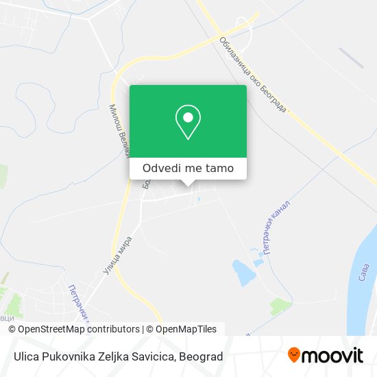 Ulica Pukovnika Zeljka Savicica mapa