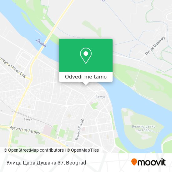 Улица Цара Душана 37 mapa