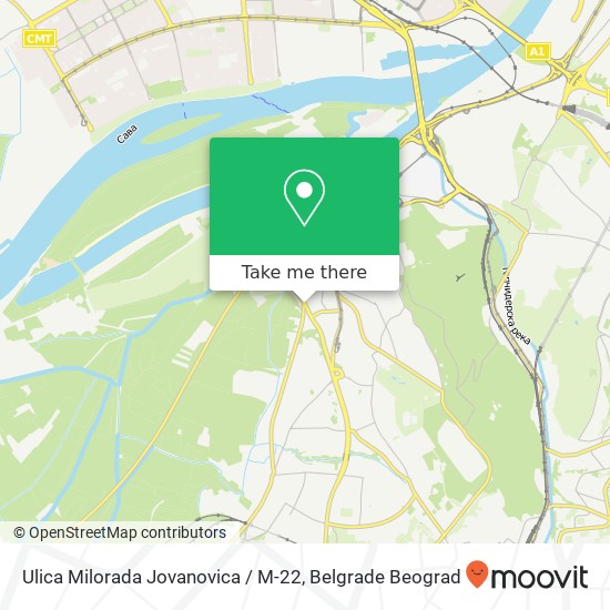 Ulica Milorada Jovanovica / M-22 mapa