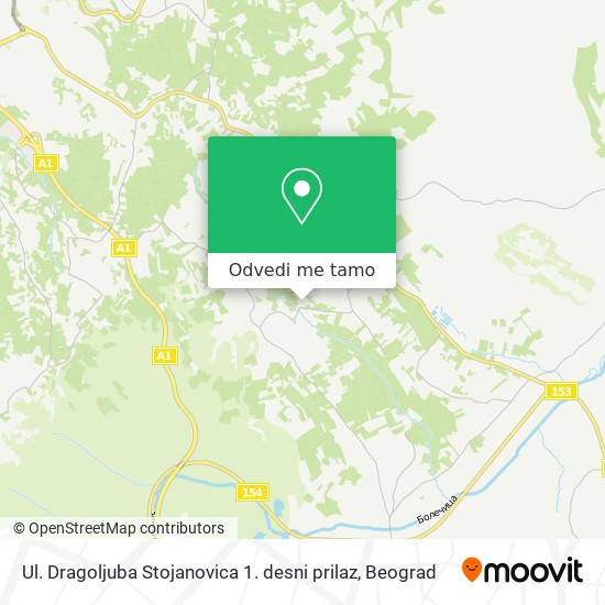 Ul. Dragoljuba Stojanovica 1. desni prilaz mapa