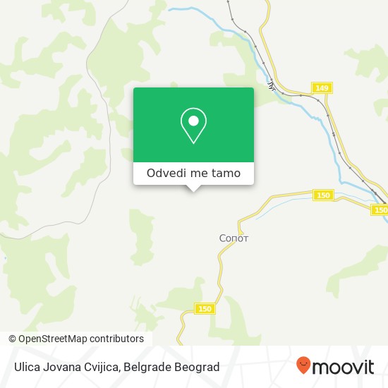 Ulica Jovana Cvijica mapa