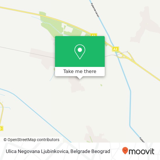 Ulica Negovana Ljubinkovica mapa