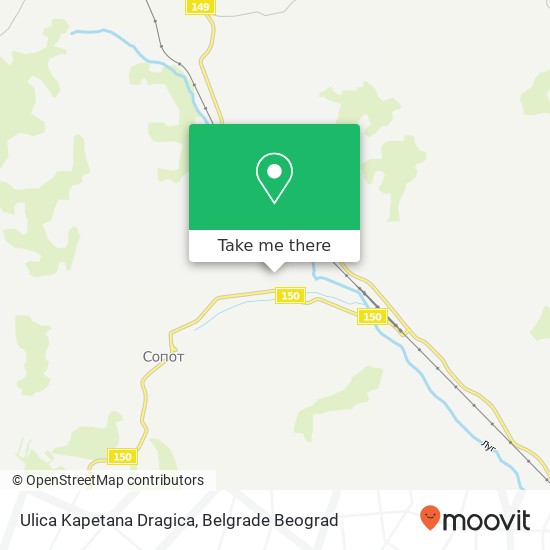 Ulica Kapetana Dragica mapa