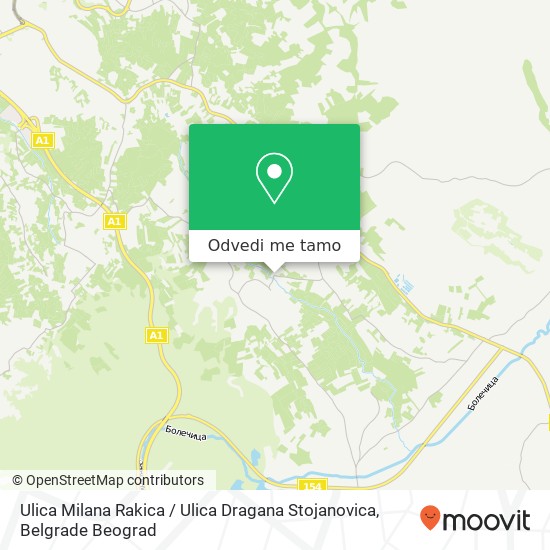 Ulica Milana Rakica / Ulica Dragana Stojanovica mapa