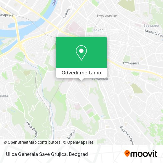 Ulica Generala Save Grujica mapa