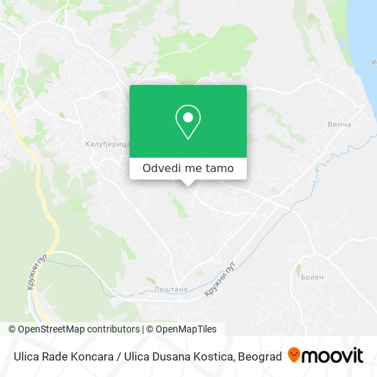 Ulica Rade Koncara / Ulica Dusana Kostica mapa