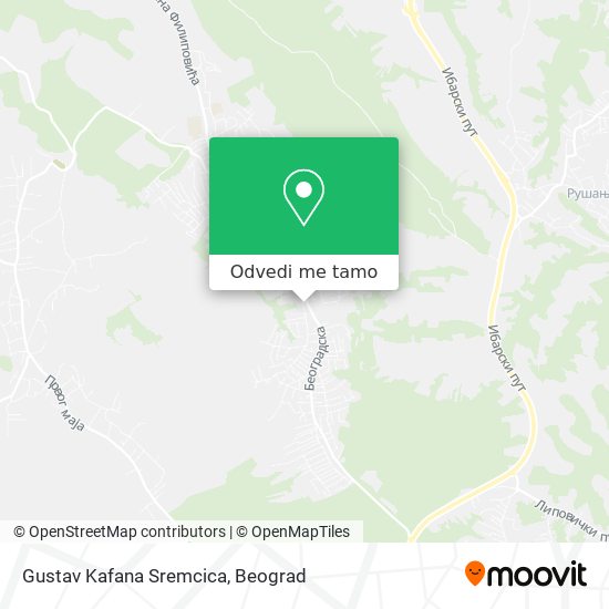 Gustav Kafana Sremcica mapa