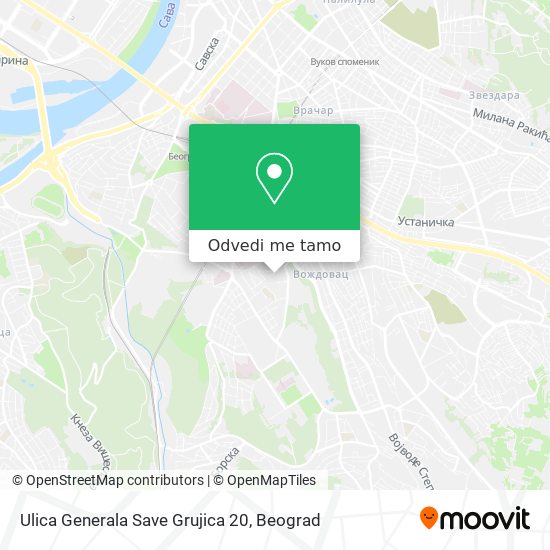 Ulica Generala Save Grujica 20 mapa