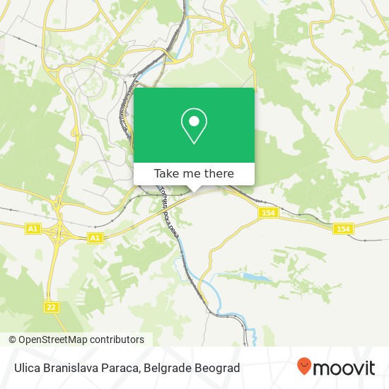 Ulica Branislava Paraca mapa