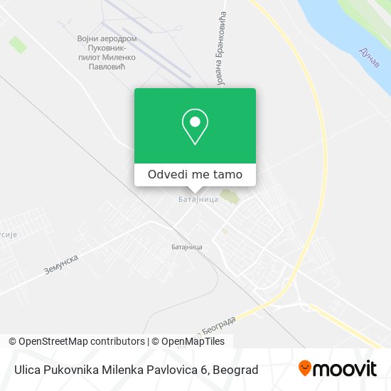 Ulica Pukovnika Milenka Pavlovica 6 mapa