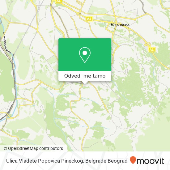 Ulica Vladete Popovica Pineckog mapa