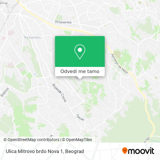 Ulica Mitrovo brdo Nova 1 mapa