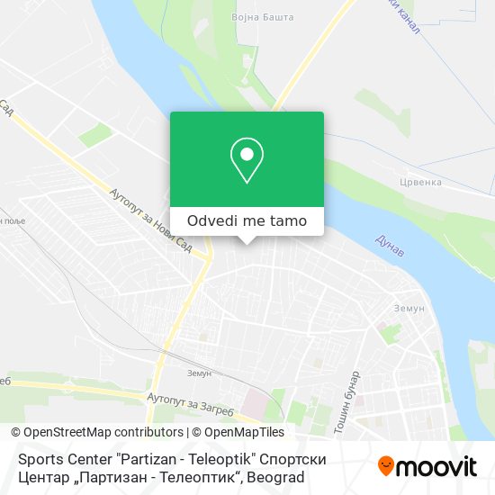 Sports Center "Partizan - Teleoptik" Спортски Центар „Партизан - Телеоптик“ mapa