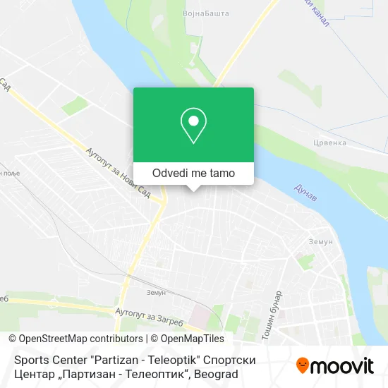 Sports Center "Partizan - Teleoptik" Спортски Центар „Партизан - Телеоптик“ mapa