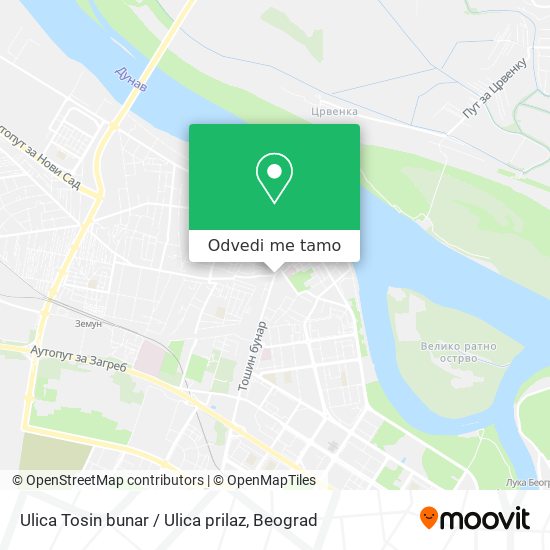 Ulica Tosin bunar / Ulica prilaz mapa