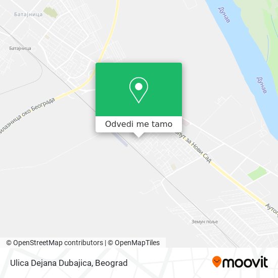 Ulica Dejana Dubajica mapa