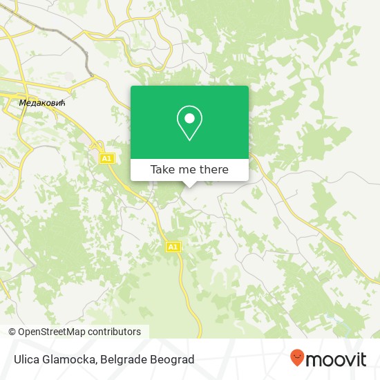 Ulica Glamocka mapa