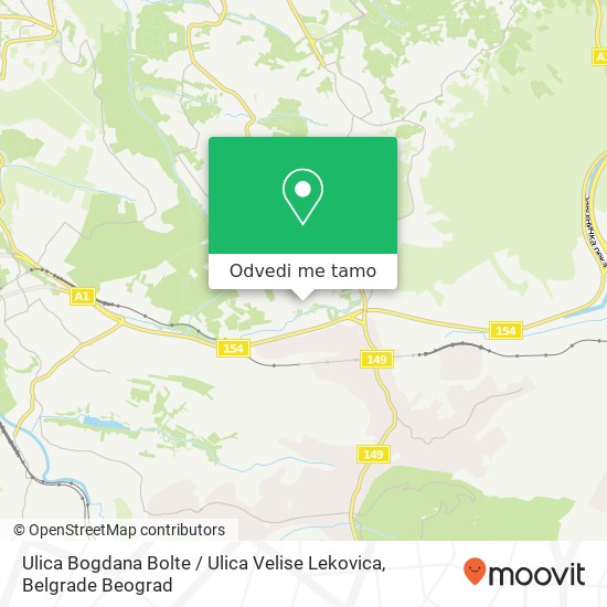 Ulica Bogdana Bolte / Ulica Velise Lekovica mapa