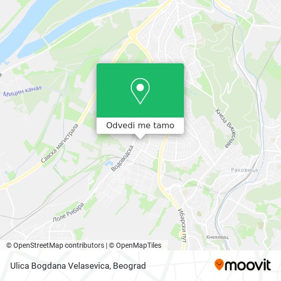 Ulica Bogdana Velasevica mapa