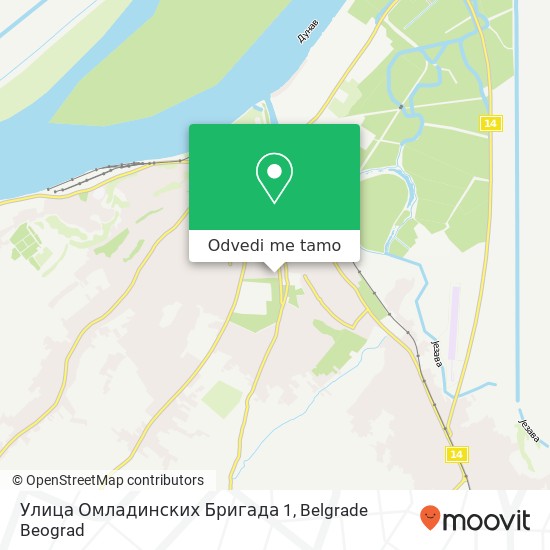 Улица Омладинских Бригада 1 mapa