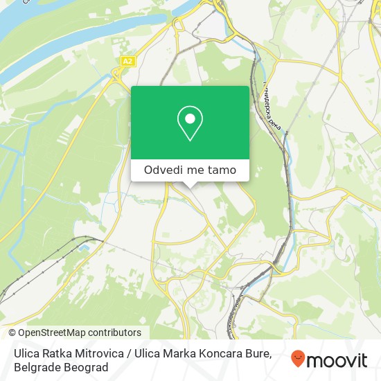 Ulica Ratka Mitrovica / Ulica Marka Koncara Bure mapa