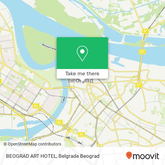 BEOGRAD ART HOTEL mapa