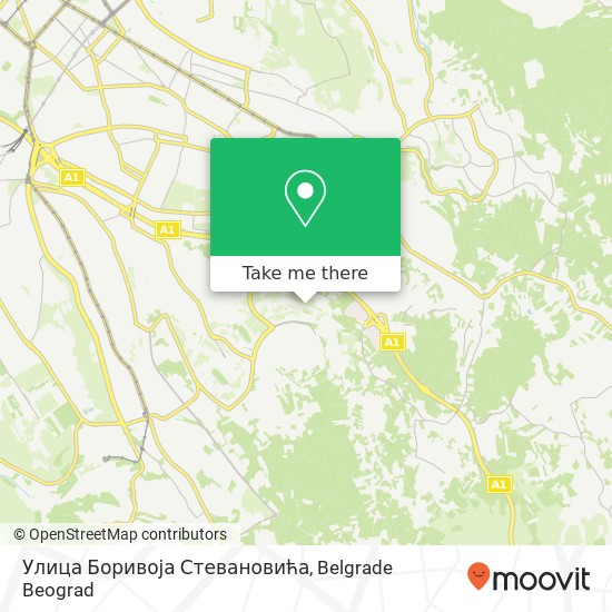 Улица Боривоја Стевановића mapa