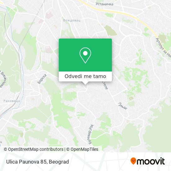 Ulica Paunova 85 mapa