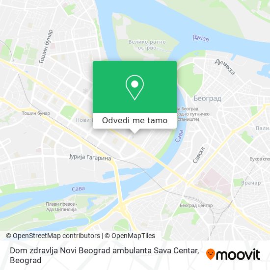 Dom zdravlja Novi Beograd ambulanta Sava Centar mapa