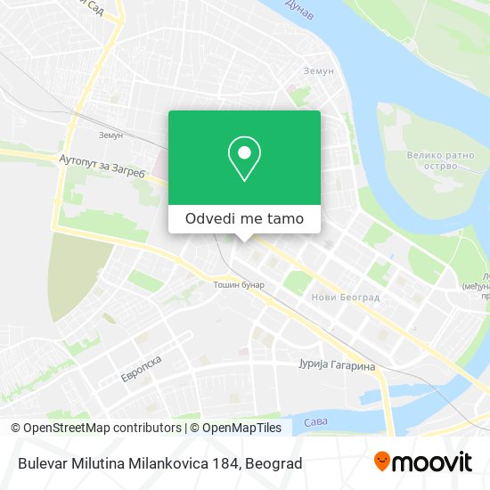 Bulevar Milutina Milankovica 184 mapa