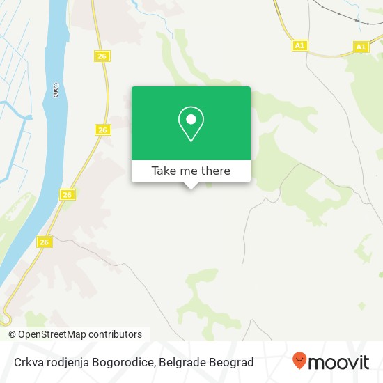 Crkva rodjenja Bogorodice mapa