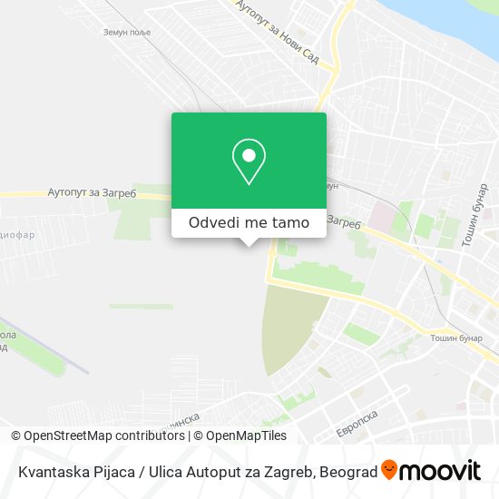 Kvantaska Pijaca / Ulica Autoput za Zagreb mapa